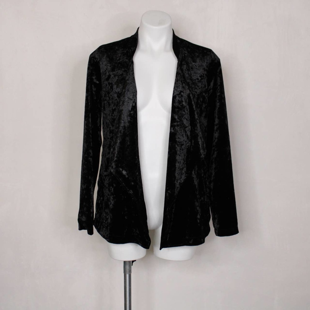 NWT Bobeau Black Velvet Open Cardigan Sweater
